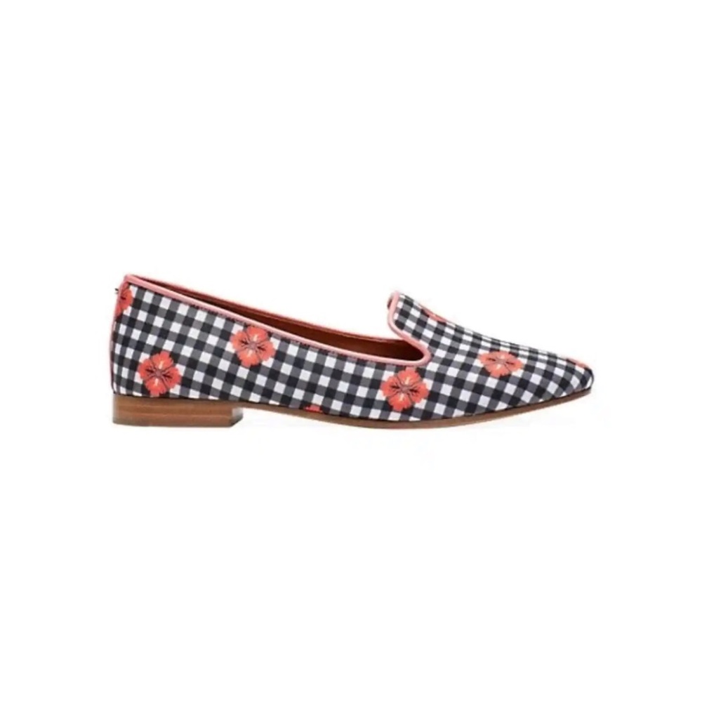 Kate Spade Lounge Gingham Plaid Floral Loafers Sz 7